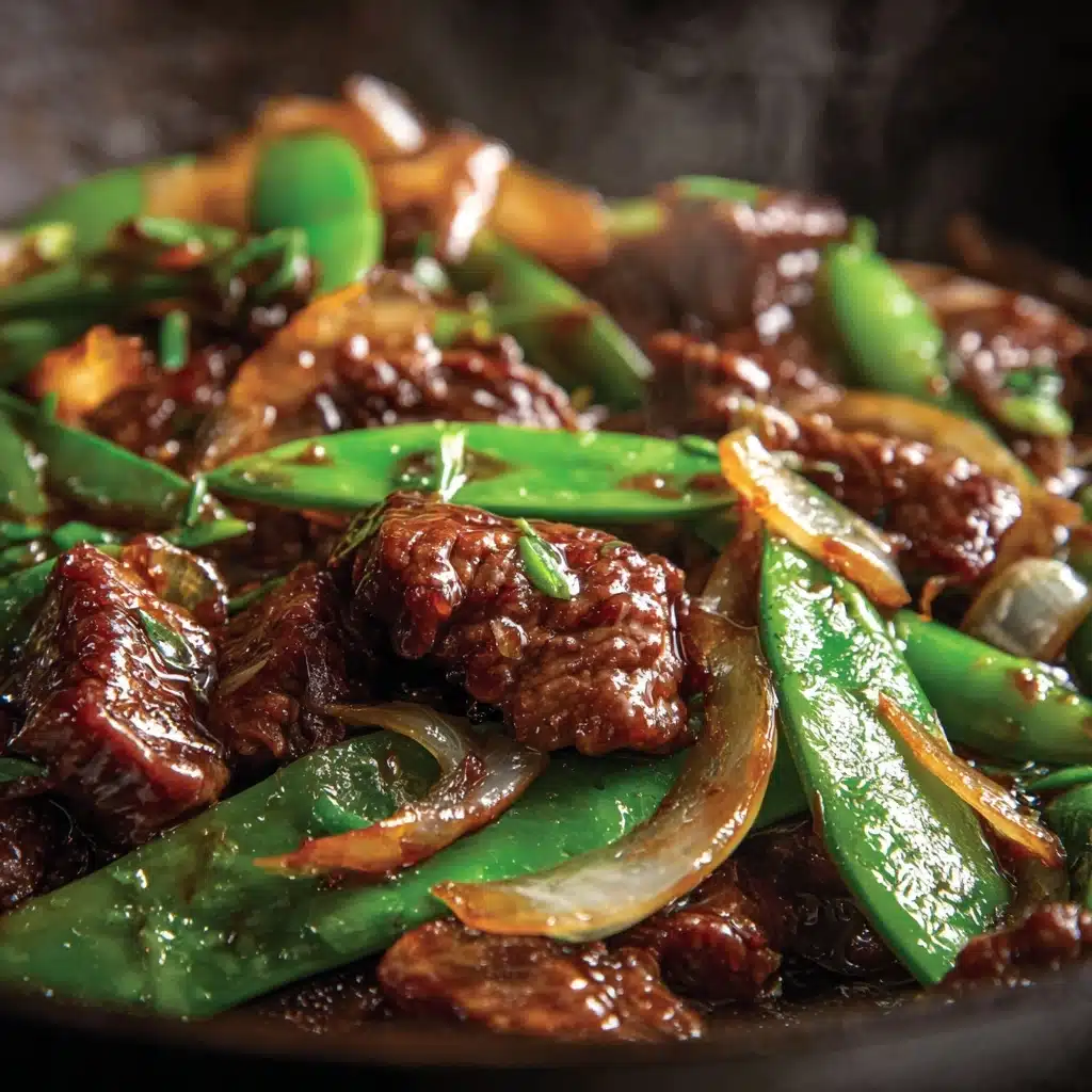 Asian Beef with Mushrooms and Snow Peas Recipe - Recipe Image