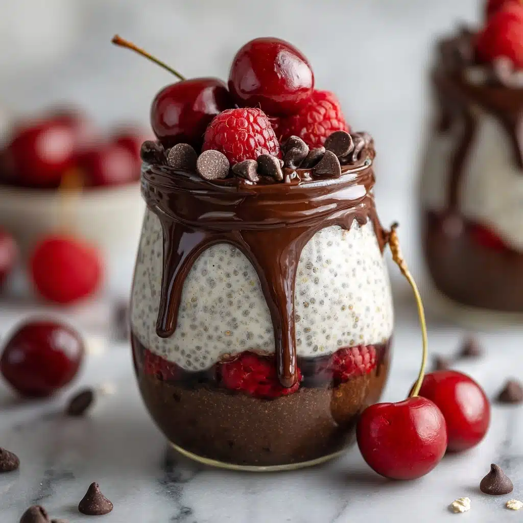 Layered Black Forest Overnight Oats Recipe - Recipe Image