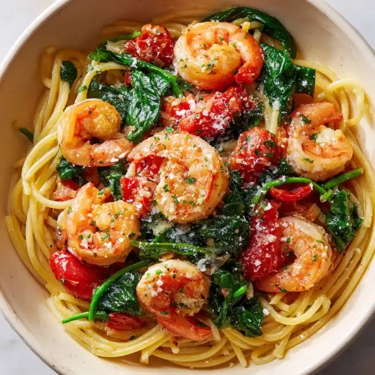 Tomato Spinach Shrimp Pasta Recipe