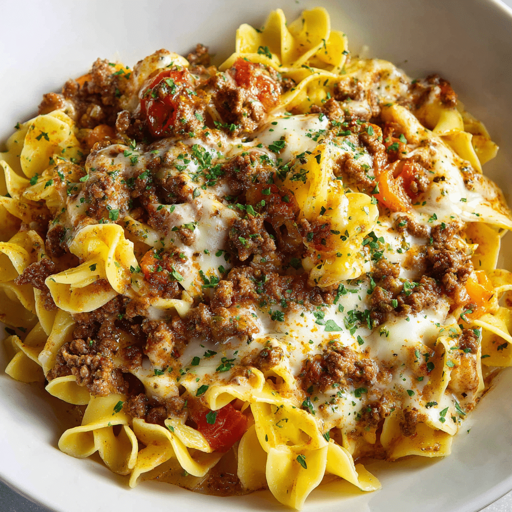 Cheeseburger Alfredo Pasta Recipe
