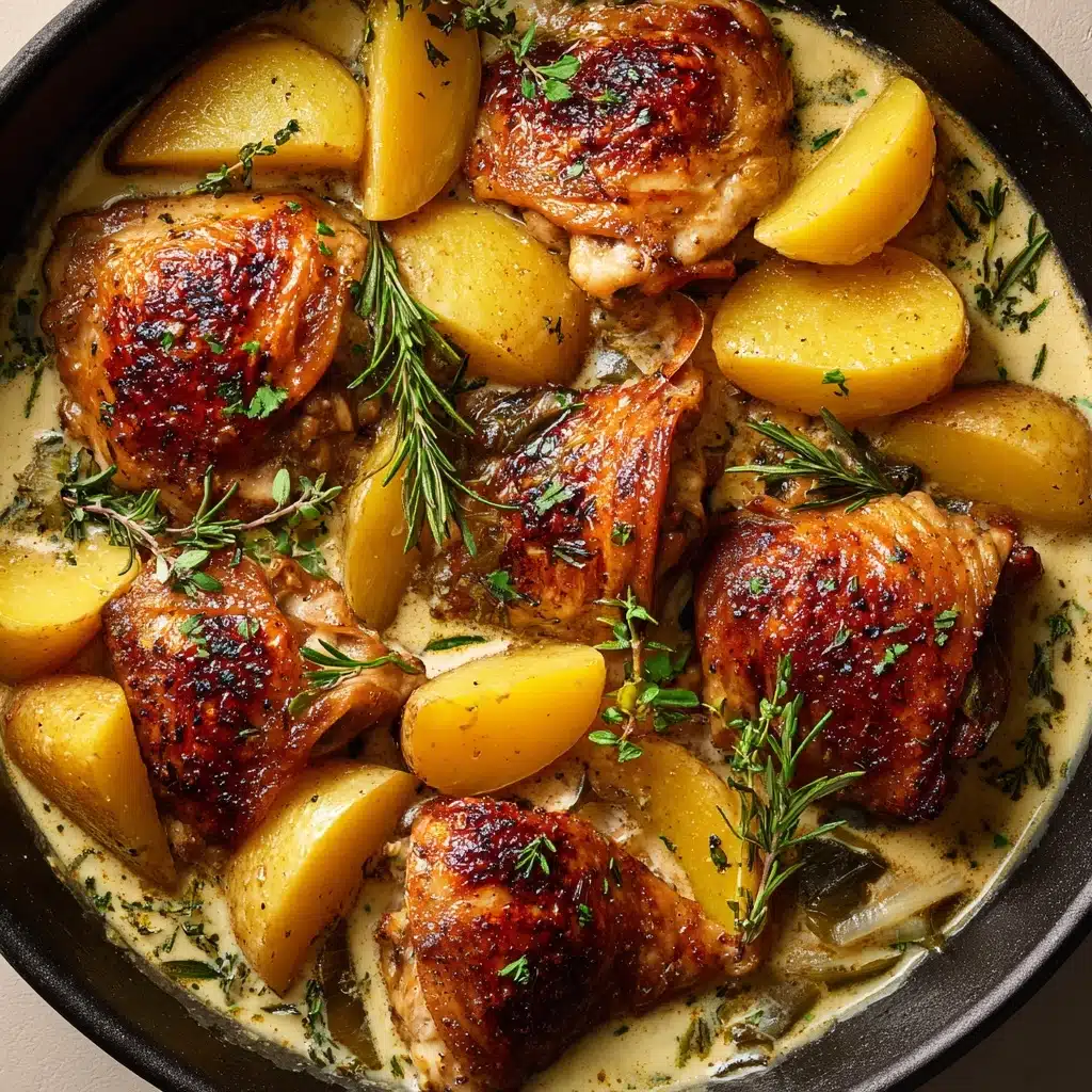 Herb Roasted Chicken in Creamy Garlic Herb Sauce Recipe - Recipe Image