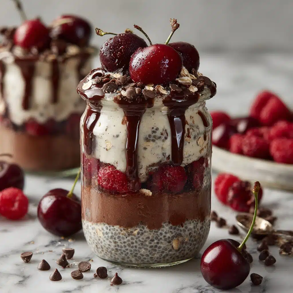 Layered Black Forest Overnight Oats Recipe