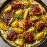 Herb Roasted Chicken in Creamy Garlic Herb Sauce Recipe