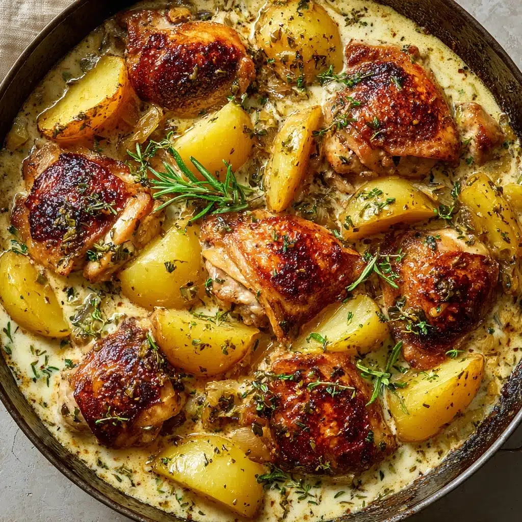 Herb Roasted Chicken in Creamy Garlic Herb Sauce Recipe