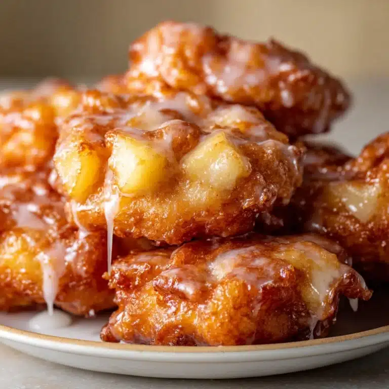 Soft Cinnamon Apple Fritters with Vanilla Glaze Recipe