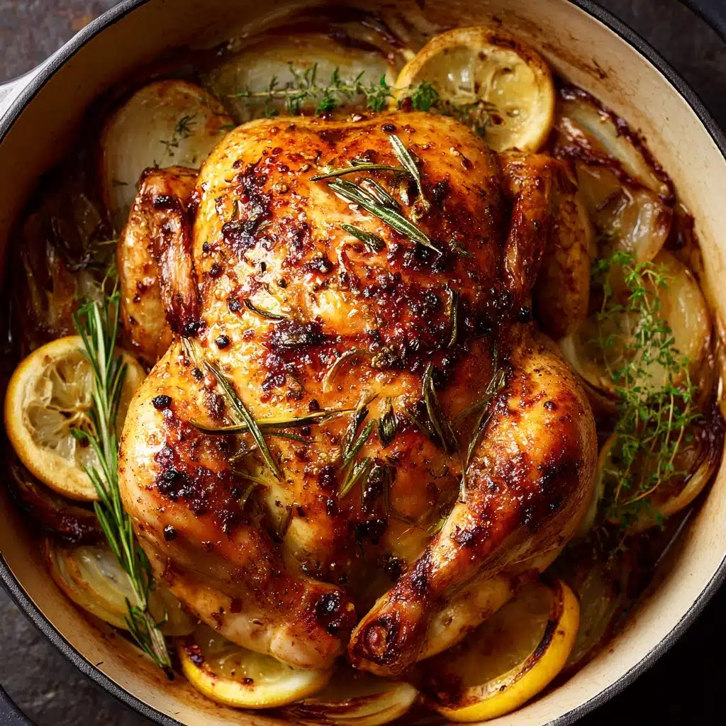 Creamy Lemon Herb Pot Roasted Whole Chicken Recipe - Recipe Image