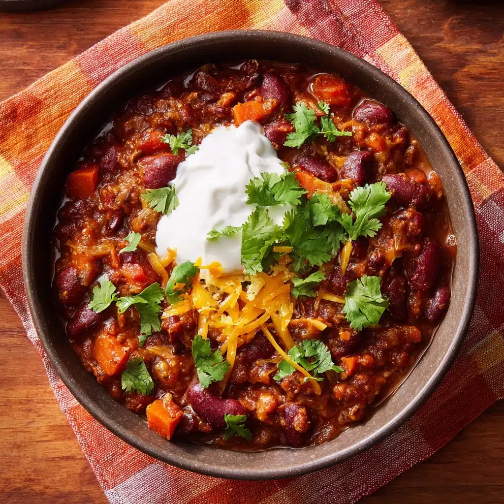 Three-Bean Sweet Potato Chili Recipe - Recipe Image