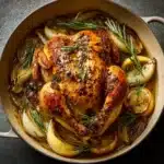 Creamy Lemon Herb Pot Roasted Whole Chicken Recipe