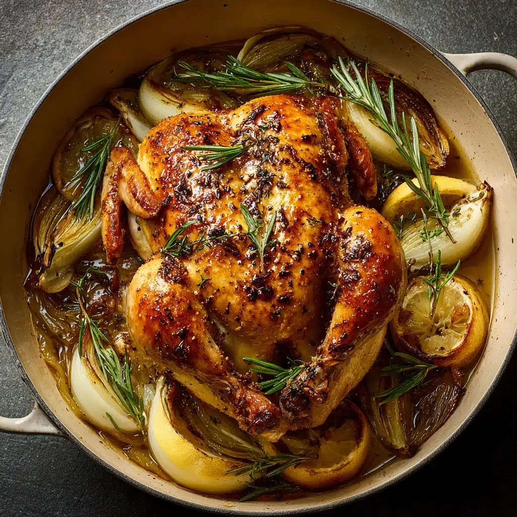 Creamy Lemon Herb Pot Roasted Whole Chicken Recipe