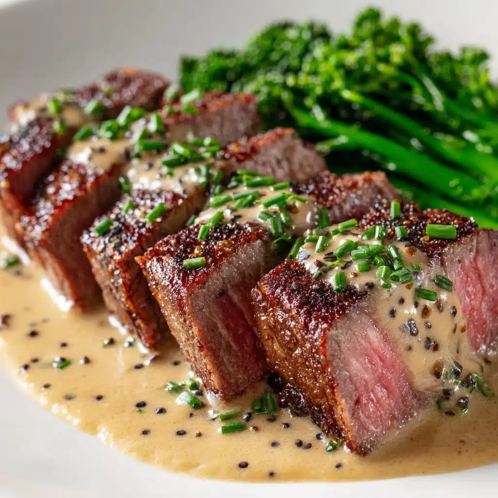 Juicy Steak with Creamy Garlic Sauce Recipe - Recipe Image