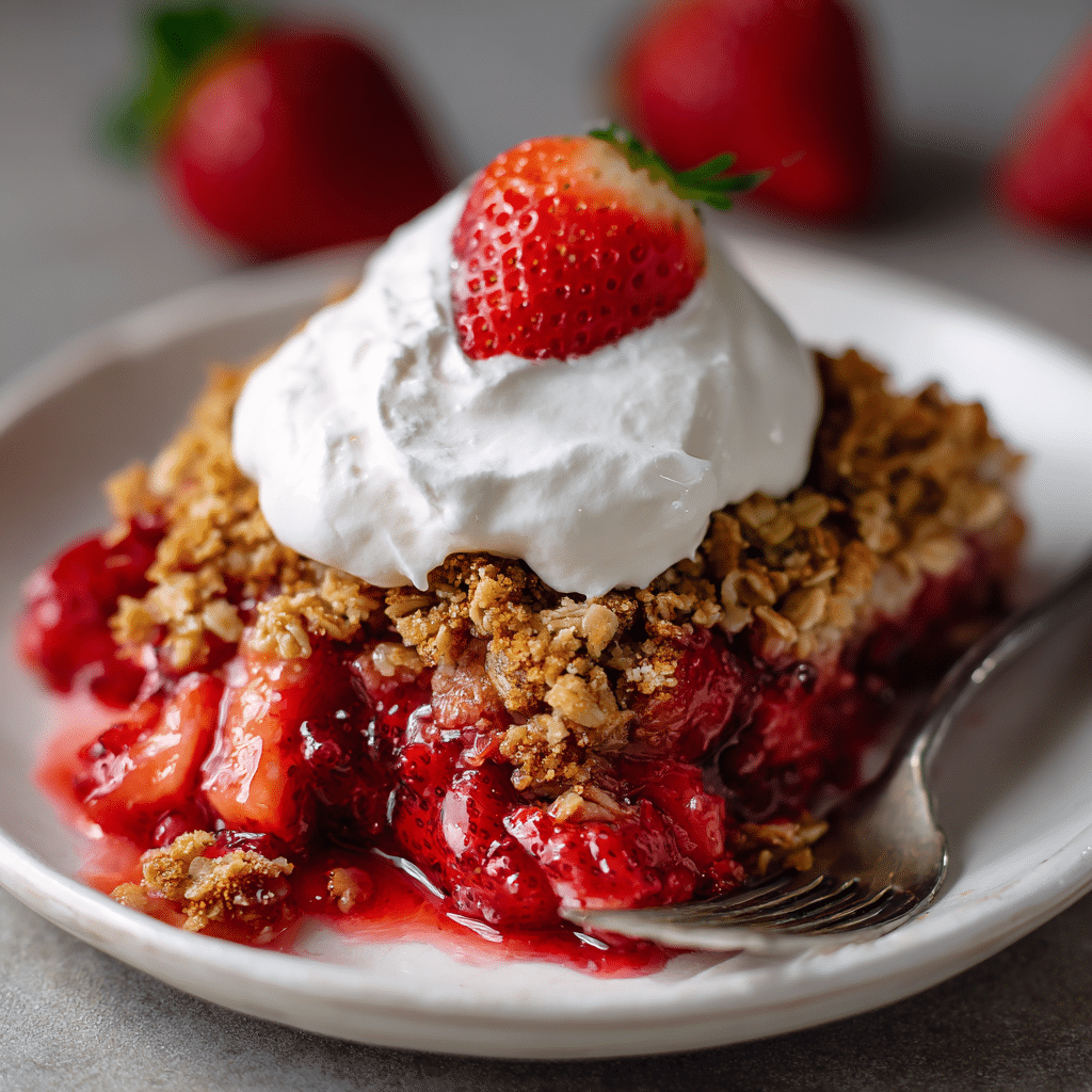 Strawberry Rhubarb Baked Oatmeal Recipe - Recipe Image