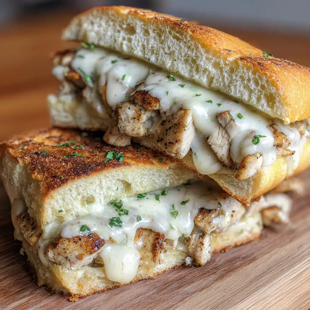Chicken Alfredo Stuffed Garlic Bread Subs Recipe - Recipe Image