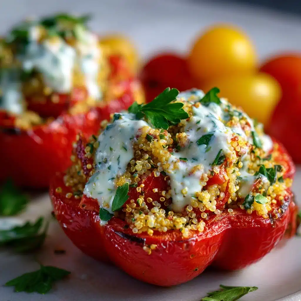 Greek Stuffed Peppers with Tzatziki Sauce Recipe - Recipe Image