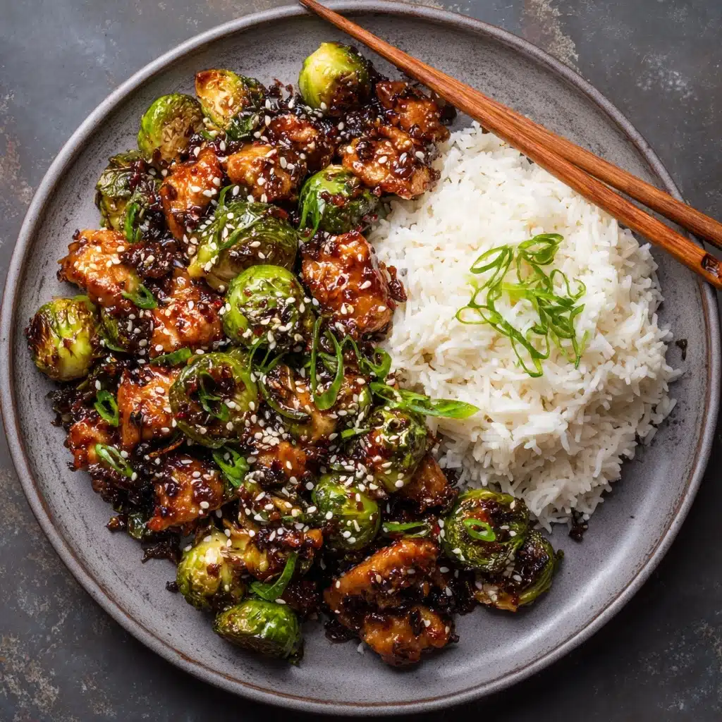 Air Fryer Sweet Chili Chicken and Brussels Sprouts Recipe - Recipe Image