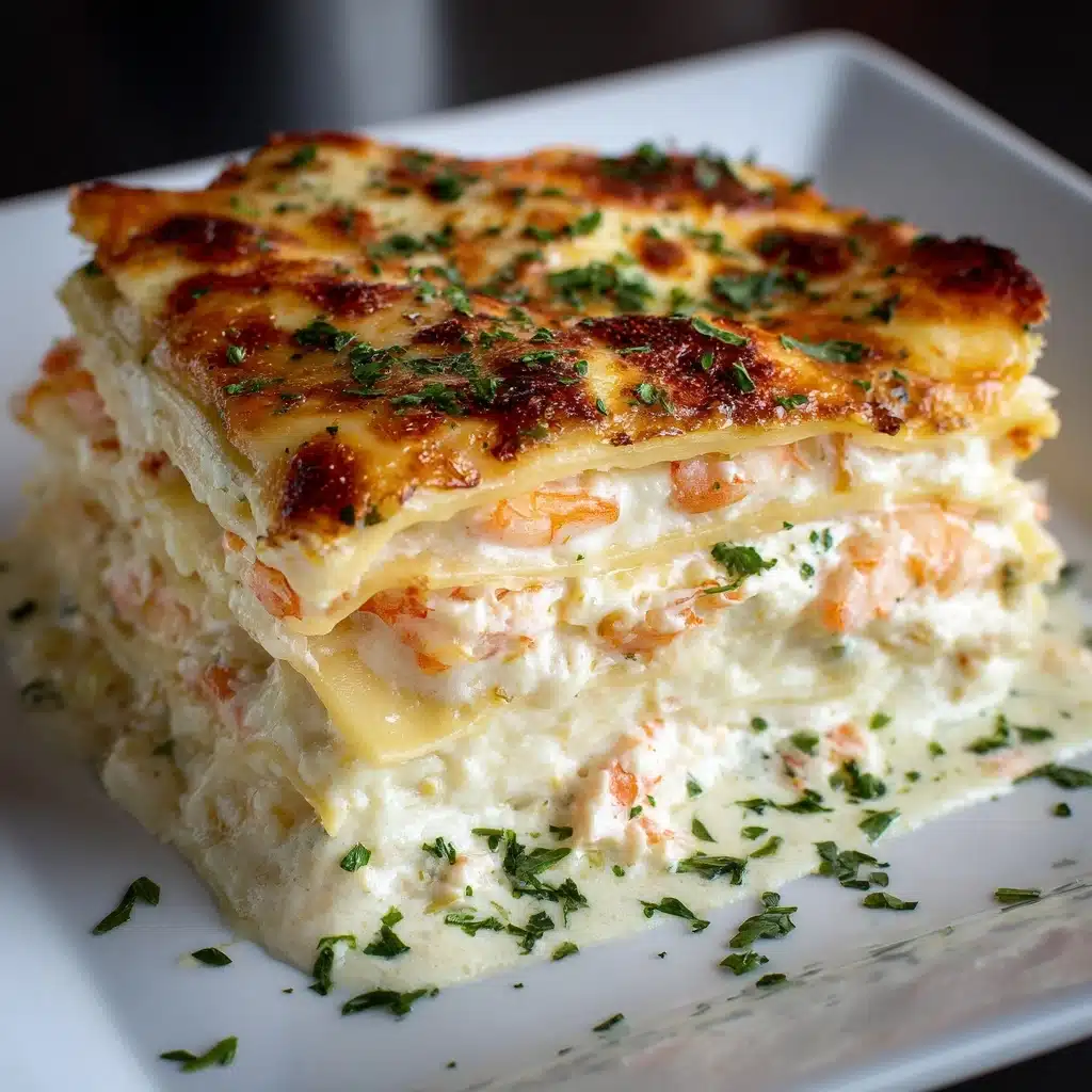 Shrimp Lasagna with White Sauce and Cheese Recipe - Recipe Image