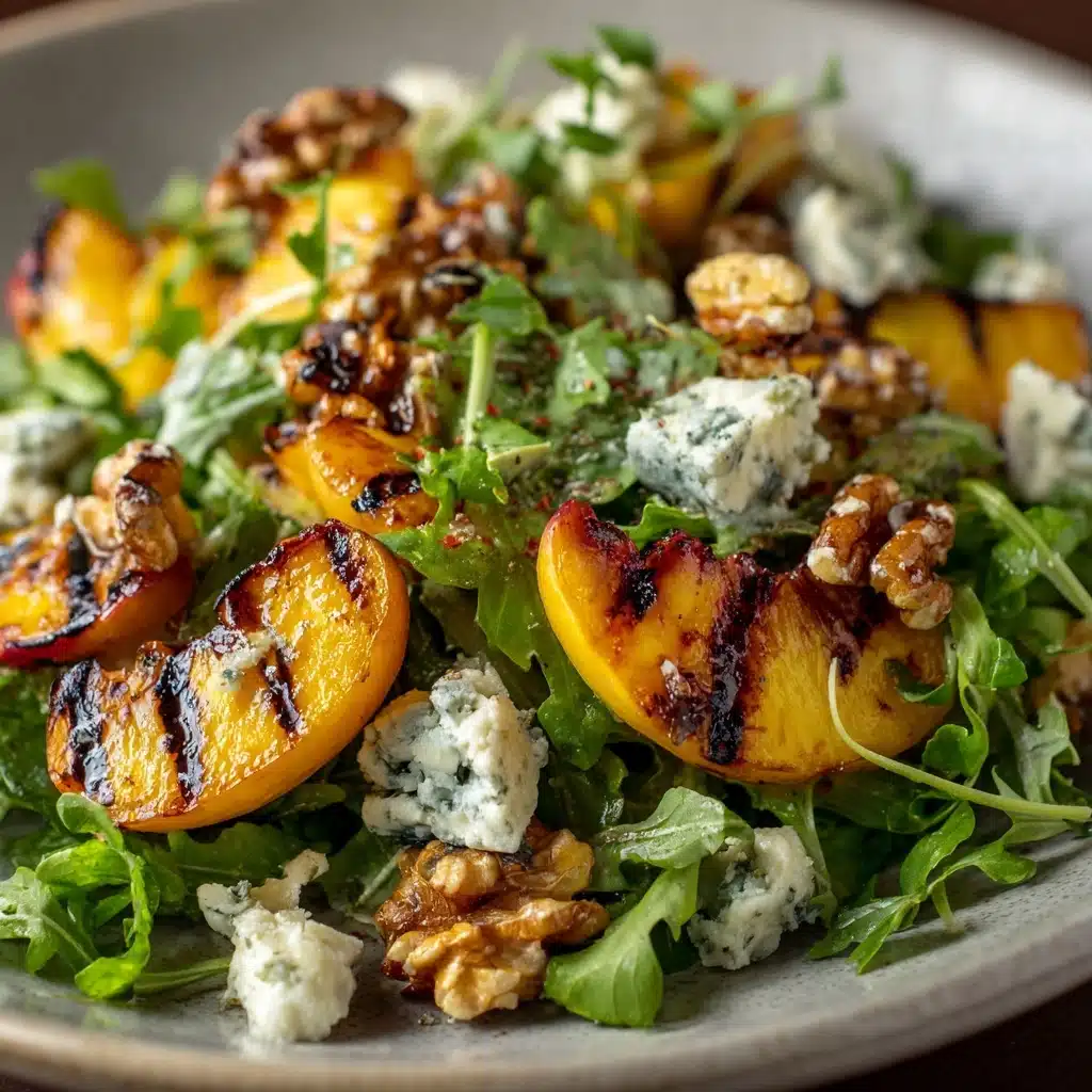 Grilled Peach Salad with Gorgonzola and Walnuts Recipe - Recipe Image