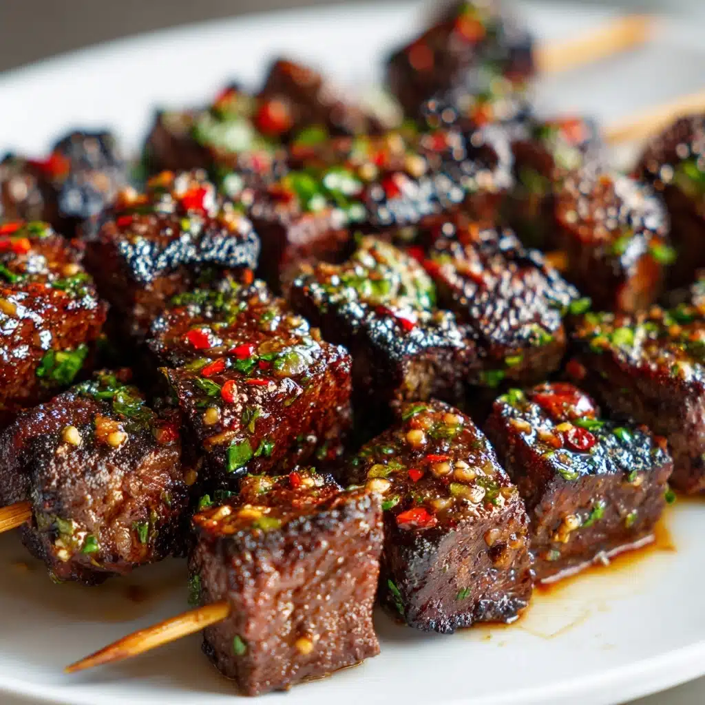 Cajun Garlic Parmesan Air Fryer Steak Skewers Recipe - Recipe Image