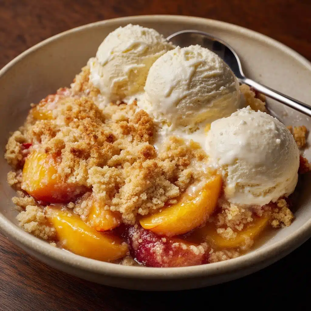 Peach Cobbler with Vanilla Ice Cream Recipe - Recipe Image