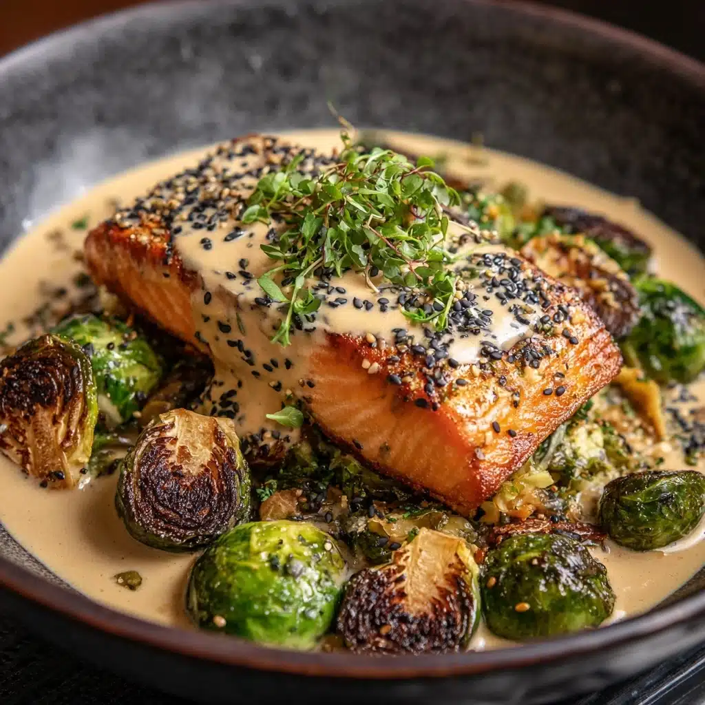 Teriyaki Salmon Bowls with Crispy Brussels Sprouts Recipe - Recipe Image