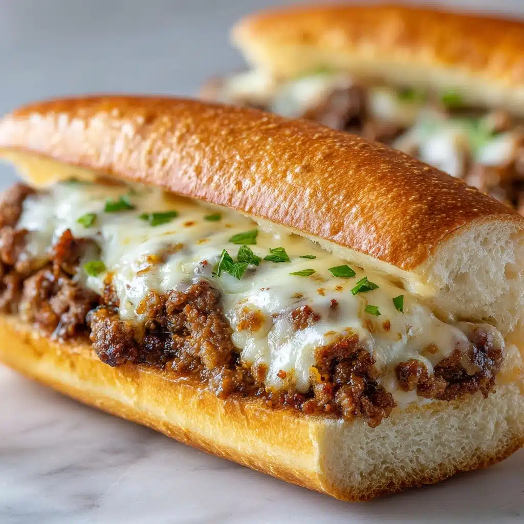 Philly Cheesesteak Garlic Bread Recipe - Recipe Image