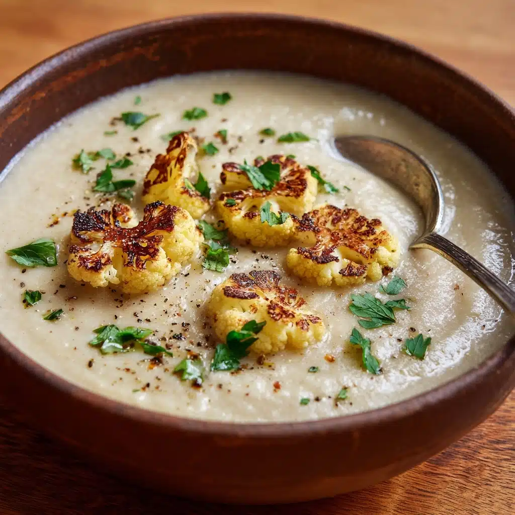 Roasted Garlic Cheddar Cauliflower Soup Recipe - Recipe Image