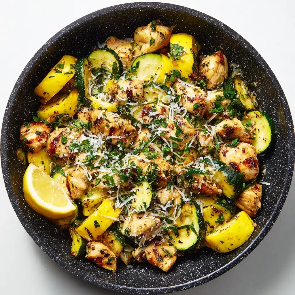 Skillet Lemon Parmesan Chicken with Zucchini and Squash Recipe - Recipe Image
