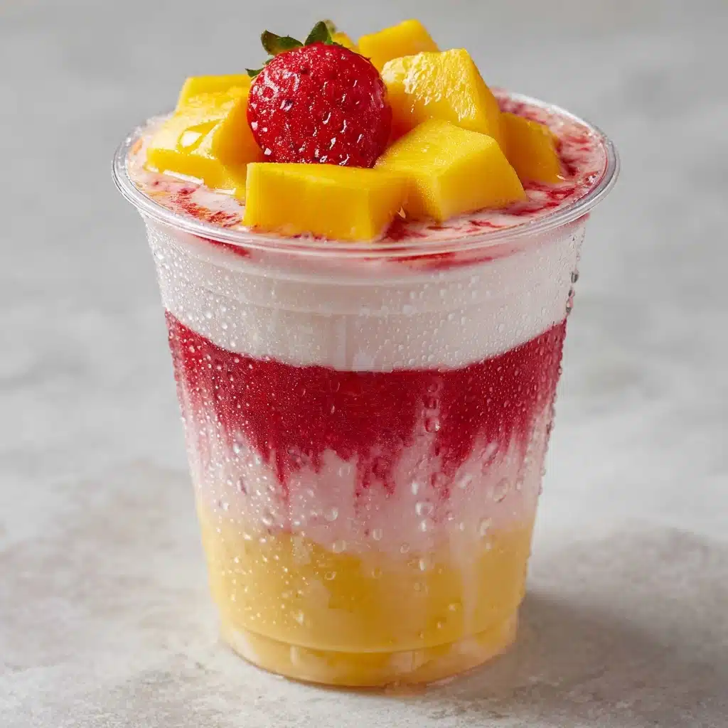 Mango Strawberry Sunrise Frappuccinos Recipe - Recipe Image