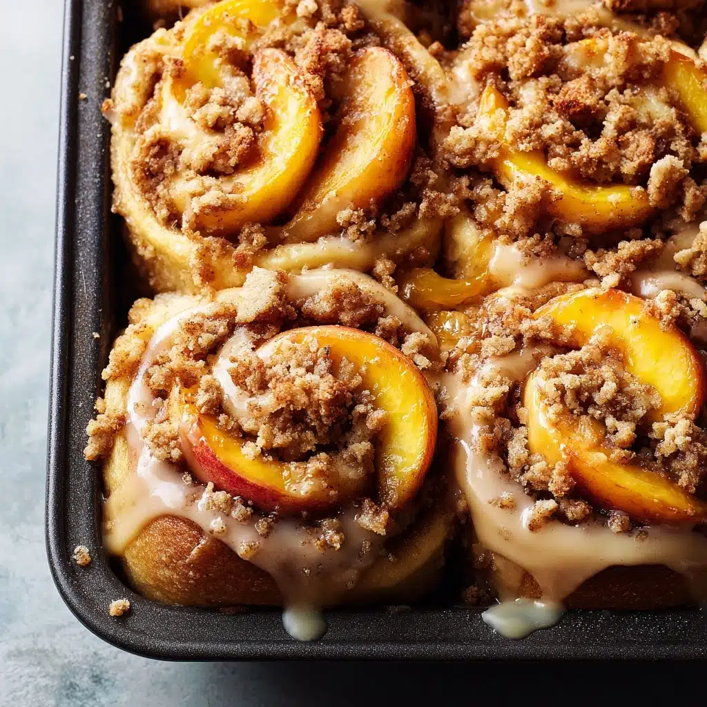 Peach Cobbler Cinnamon Rolls Recipe - Recipe Image