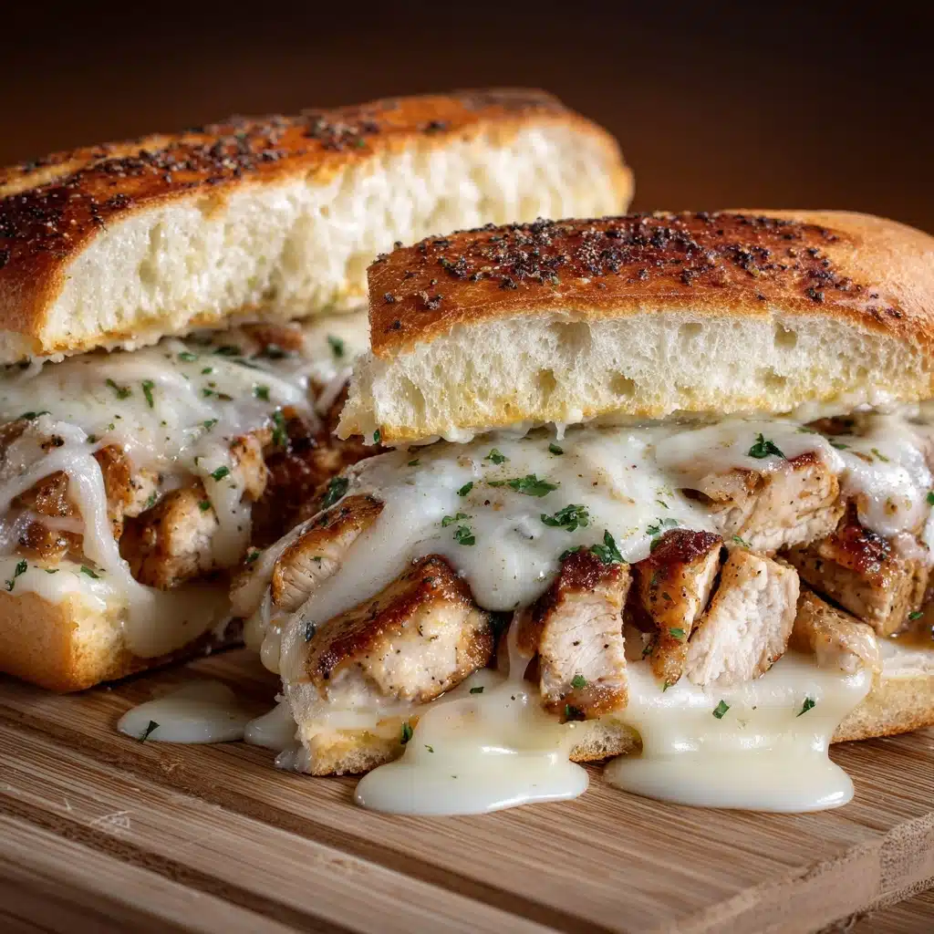 Chicken Alfredo Stuffed Garlic Bread Subs Recipe