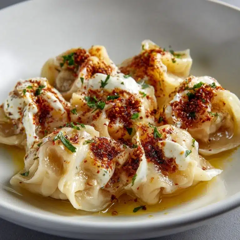 Turkish Dumplings with Garlicky Yogurt and Spiced Oil Recipe