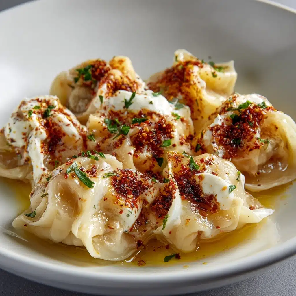 Turkish Dumplings with Garlicky Yogurt and Spiced Oil Recipe - Recipe Image