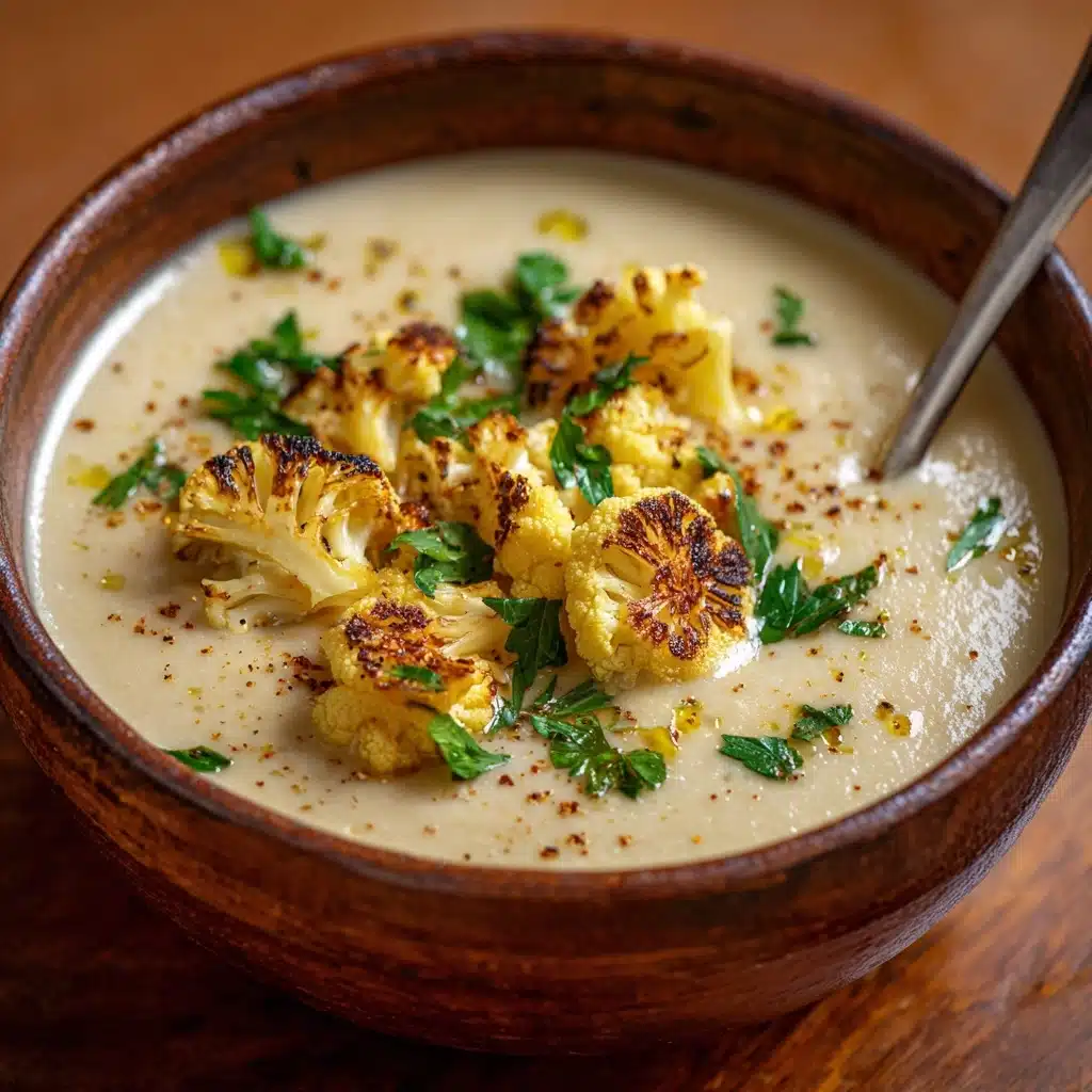 Roasted Garlic Cheddar Cauliflower Soup Recipe