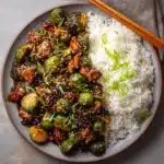 Air Fryer Sweet Chili Chicken and Brussels Sprouts Recipe