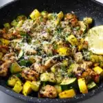 Skillet Lemon Parmesan Chicken with Zucchini and Squash Recipe