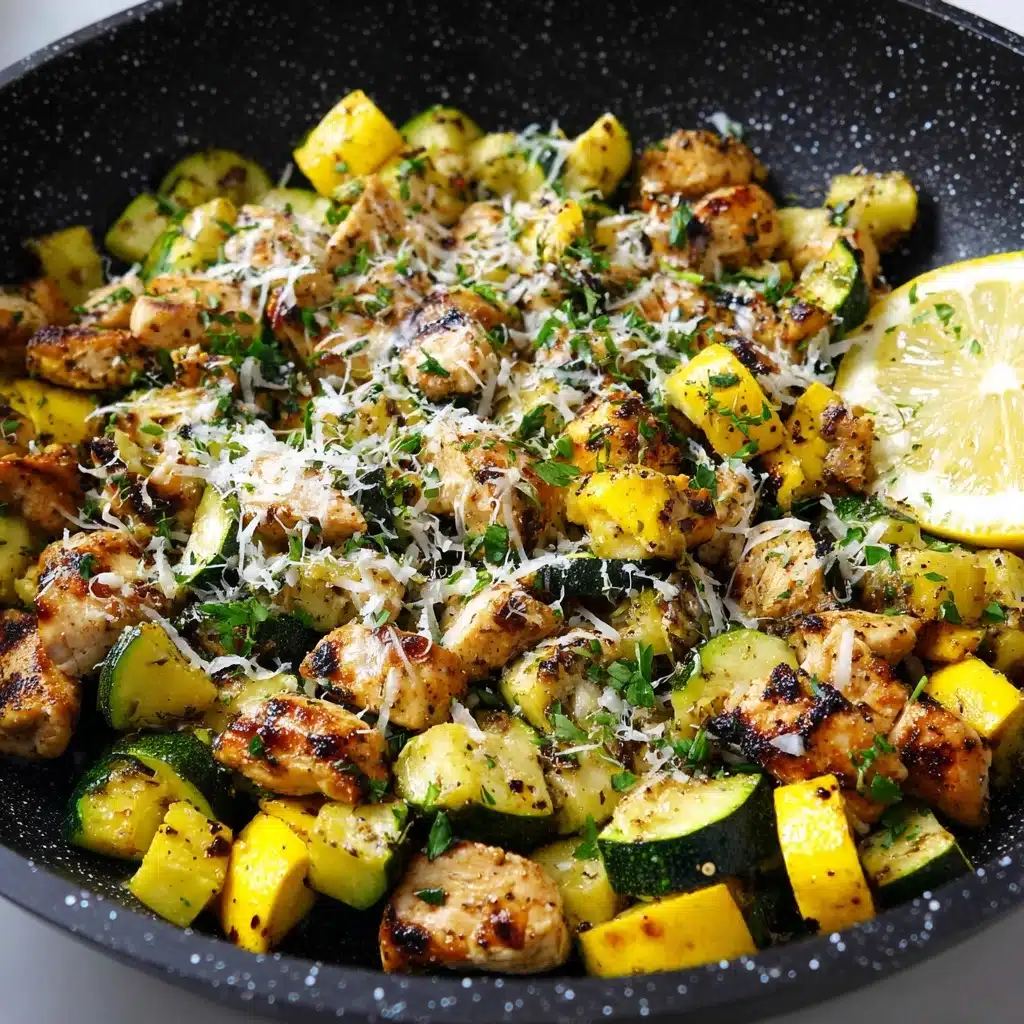 Skillet Lemon Parmesan Chicken with Zucchini and Squash Recipe