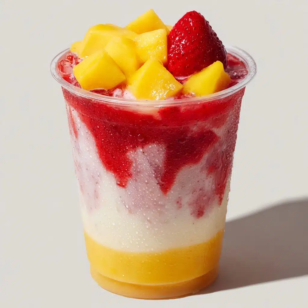 Mango Strawberry Sunrise Frappuccinos Recipe - Recipe Image