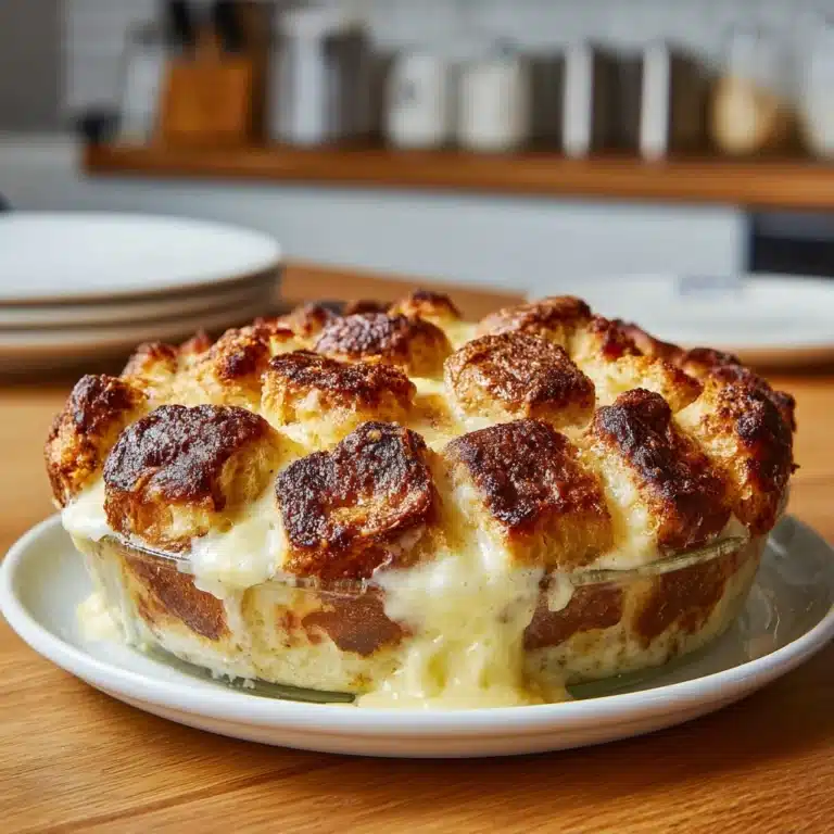 Custard Bread Pudding with Vanilla Sauce Recipe