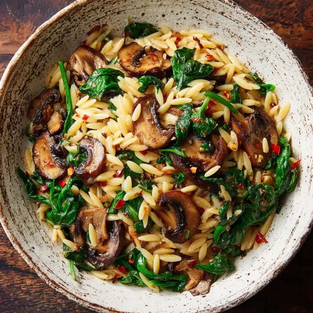 Creamy Spinach and Mushroom Orzo Recipe