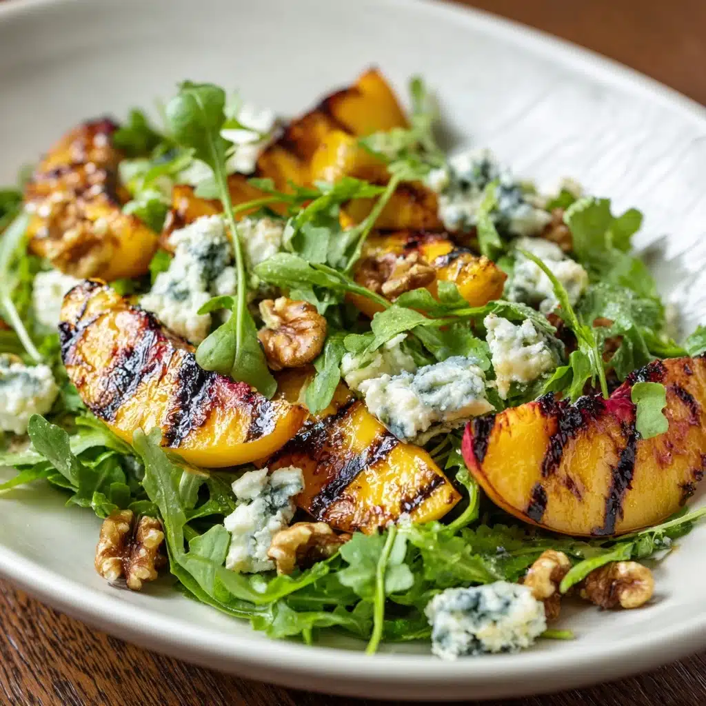 Grilled Peach Salad with Gorgonzola and Walnuts Recipe