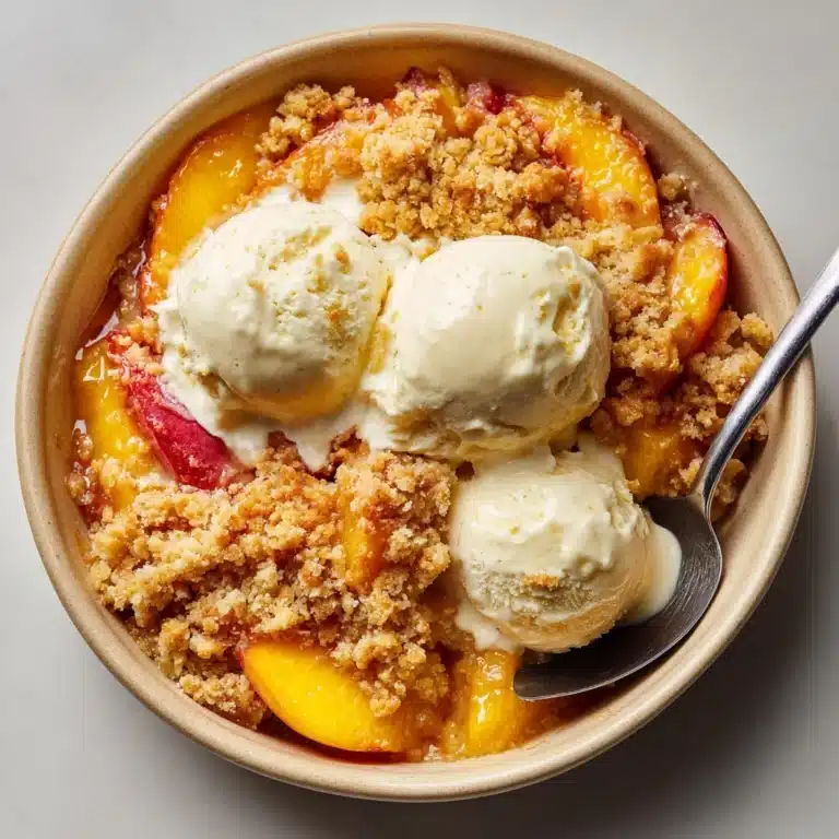 Peach Cobbler with Vanilla Ice Cream Recipe