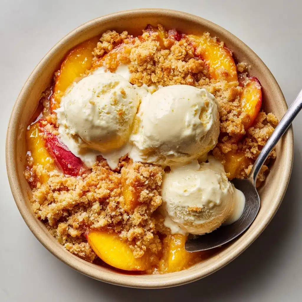 Peach Cobbler with Vanilla Ice Cream Recipe