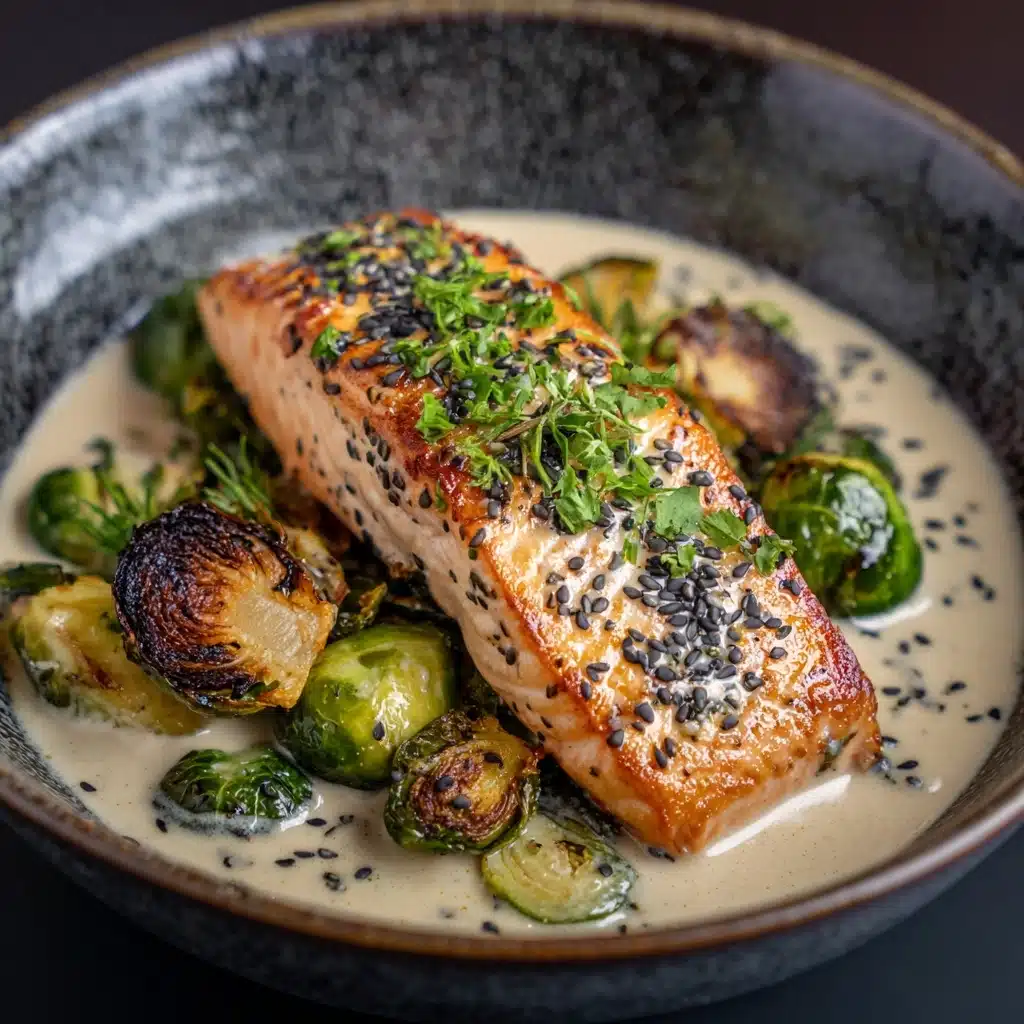 Teriyaki Salmon Bowls with Crispy Brussels Sprouts Recipe
