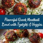 Greek Meatball Bowl with Tzatziki, Rice & Fresh Veggies Recipe
