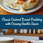 Custard Bread Pudding with Vanilla Sauce Recipe