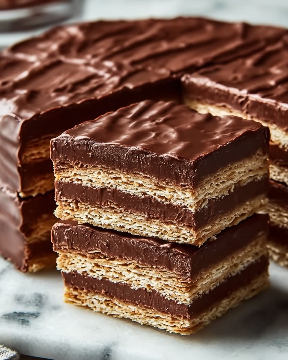 No-Bake Chocolate Biscuit Cake Recipe - Recipe Image
