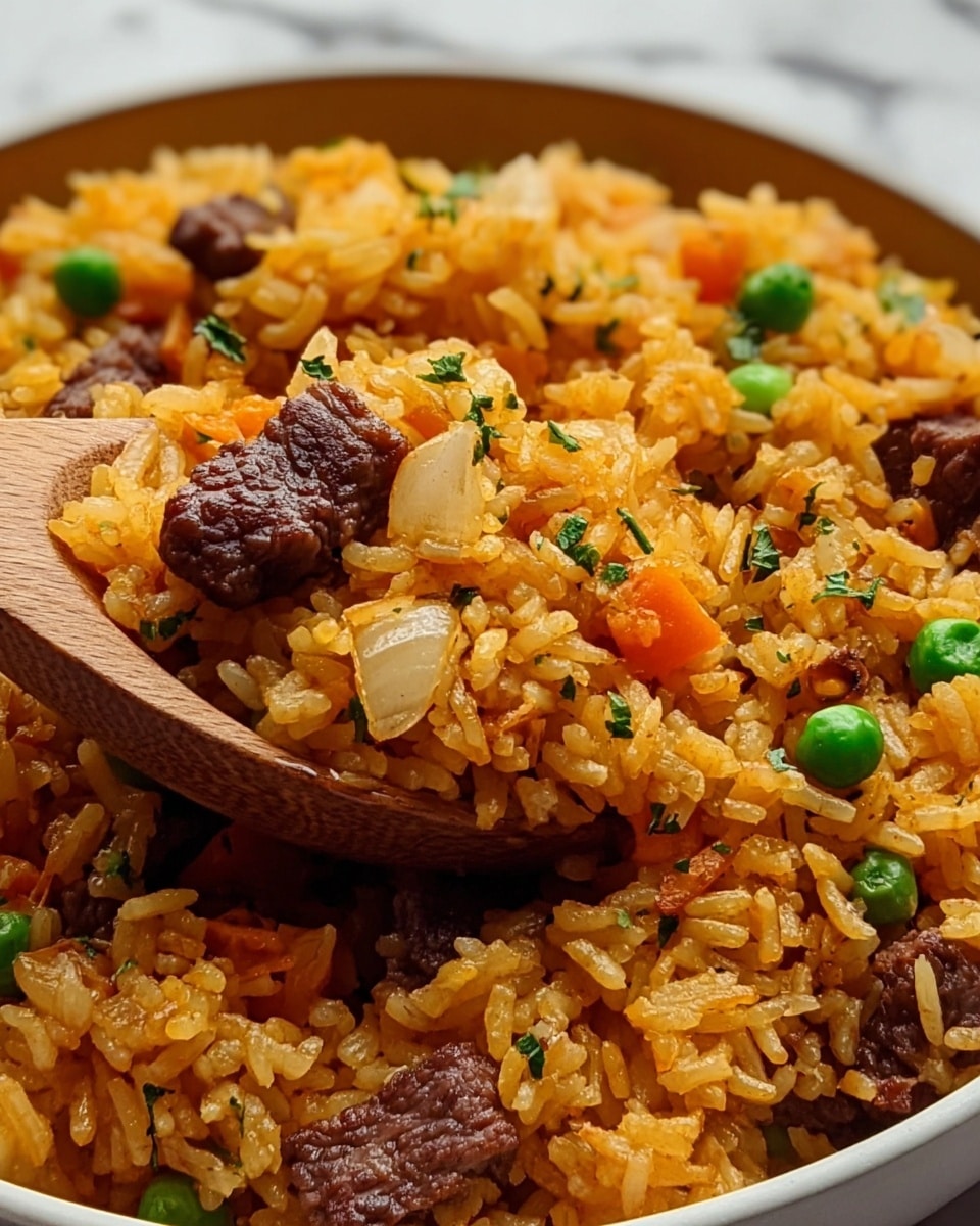 Onion Beef Fried Rice Recipe - Recipe Image