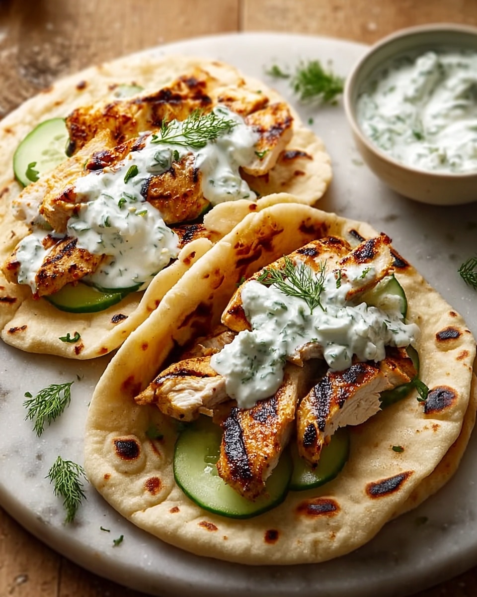 Greek Chicken Gyros with Cucumber Tzatziki Recipe - Recipe Image
