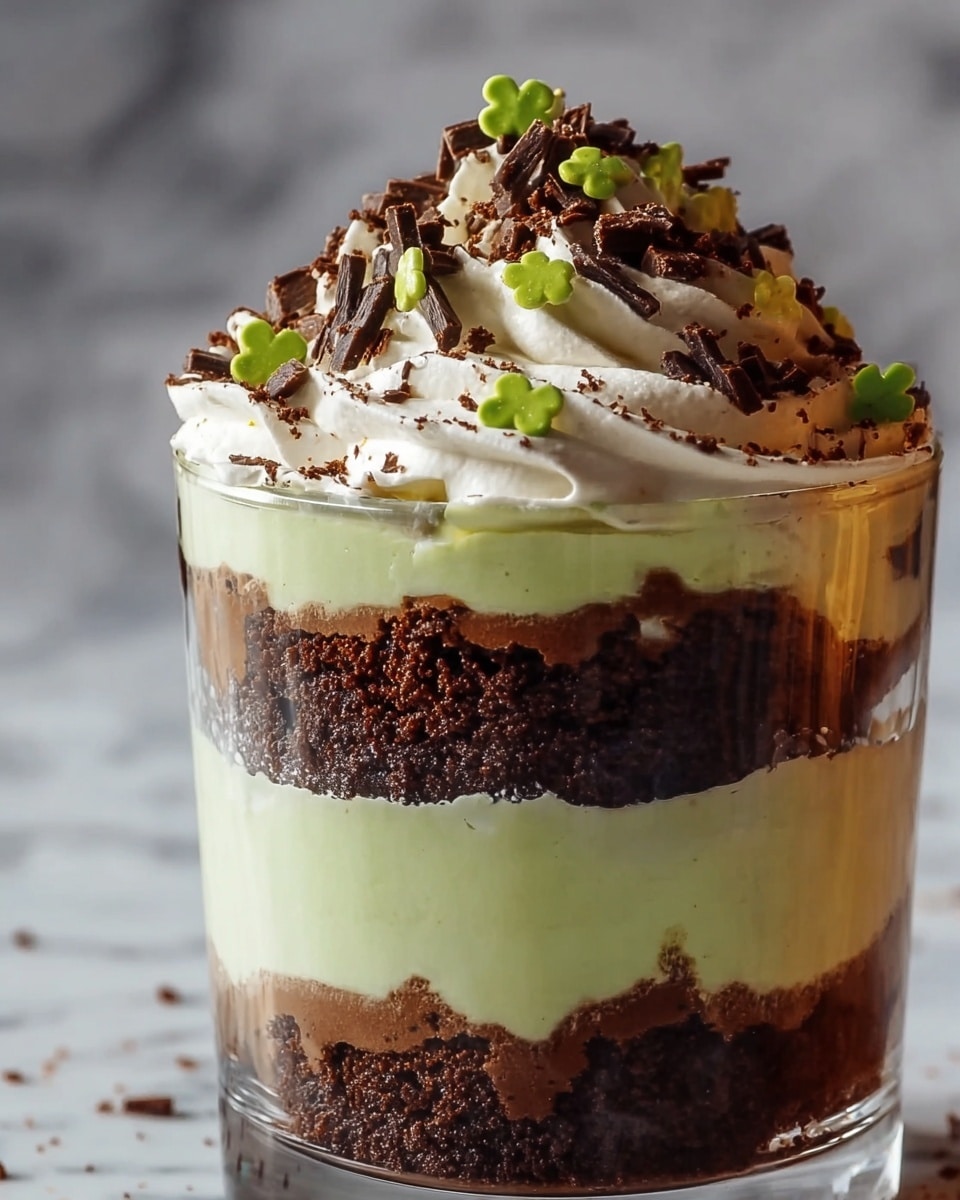 St. Patrick’s Day Brownie Trifle Recipe - Recipe Image