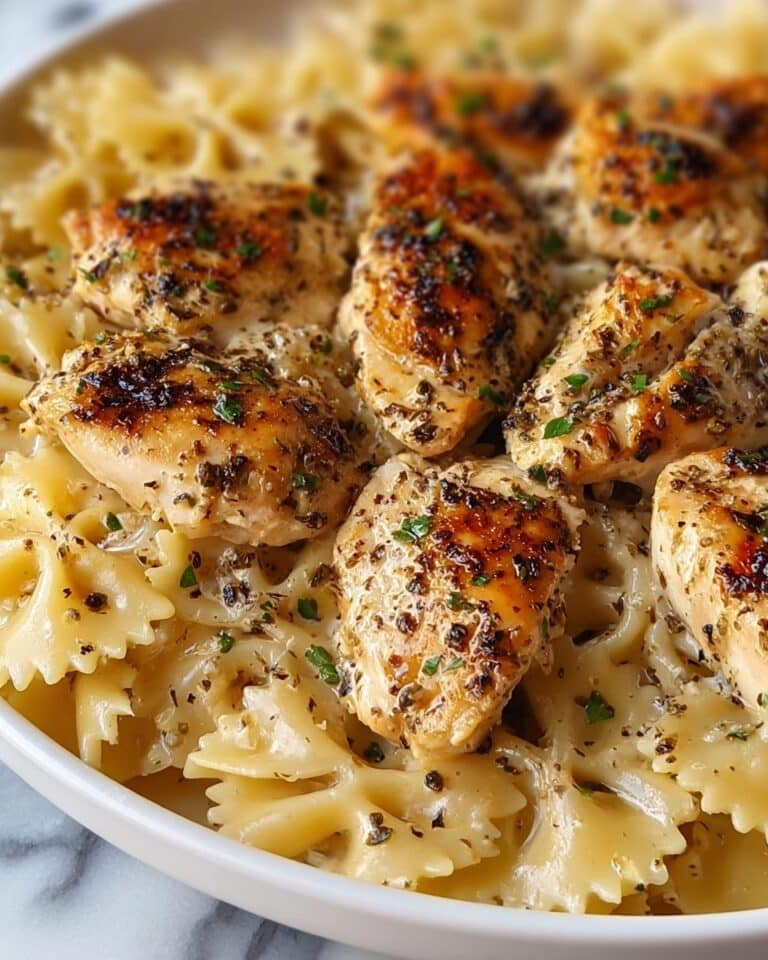 Lemon Garlic Chicken with Creamy Bowtie Pasta Recipe
