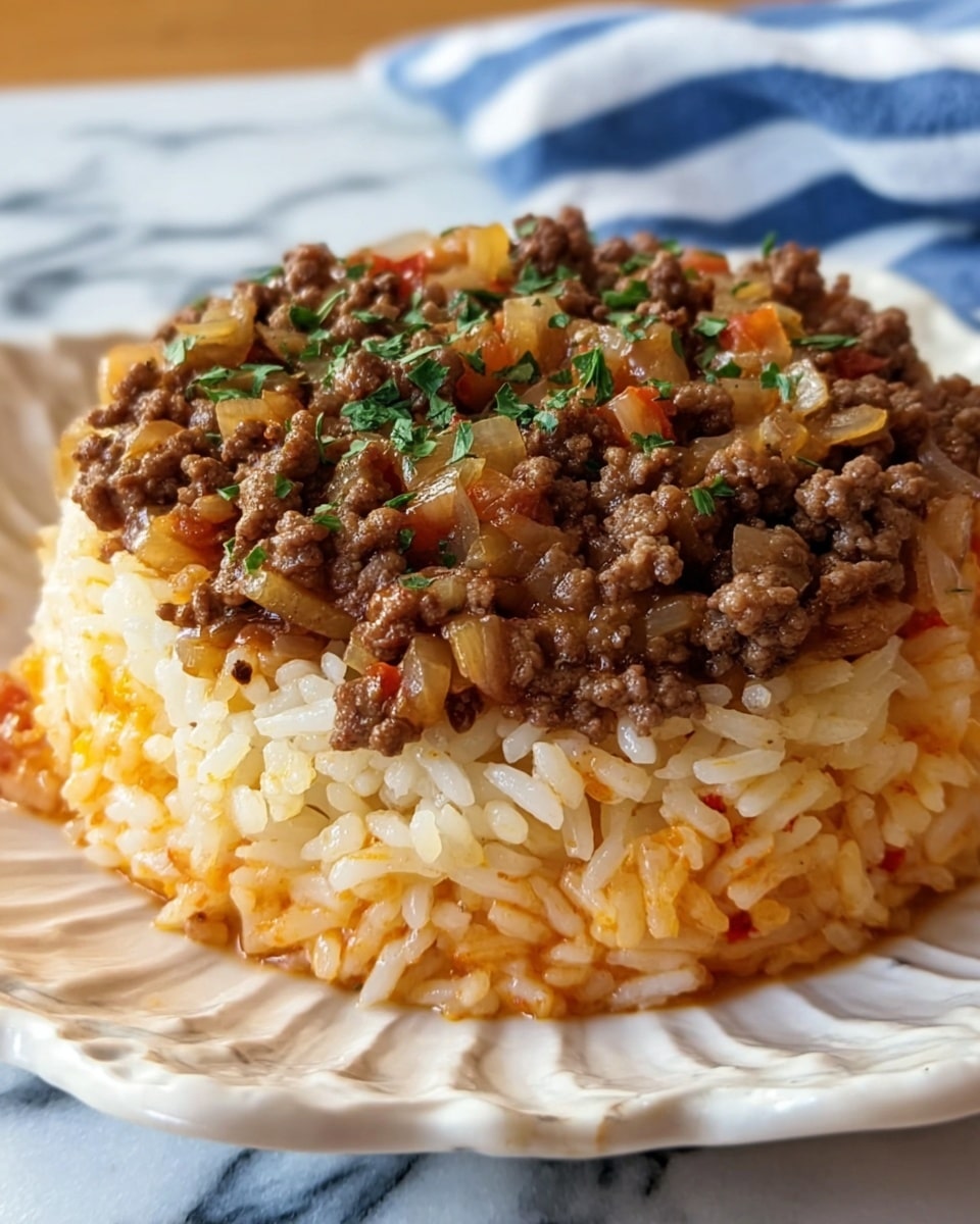 French Onion Ground Beef and Rice Casserole Recipe - Recipe Image